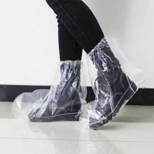 Descartável impermeável bota capa plástico poeira prova sapatos longos protetor capa - Product Image 6
