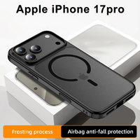 Coque magnétique givrée translucide mate antichoc de qualité militaire ultra-fine pour iPhone 17 Pro Max Air