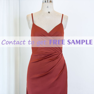 Teenyee đất nung Màu Đỏ trượt Slit sang trọng Evening Dresses phụ nữ bên Dresses mới nhất phù dâu ăn mặc cho đám cưới - Product Image 3