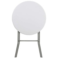 Table ronde pliante portable en HDPE de 80 cm de haut pour extérieur, jardin, patio, café, bistrot, fête, événement, table de bar ronde en plastique