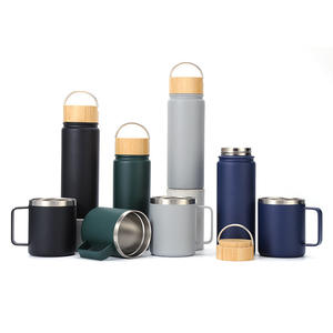 กระติกน้ำสุญญากาศแบบใหม่ ผนังสองชั้น สแตนเลส 304 พร้อมฝาไม้และหูหิ้ว - Product Image 5