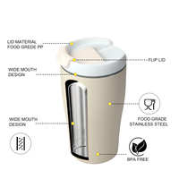 Gobelet isotherme 250 ml (8 oz) en acier inoxydable à double paroi, tasse à café isolée sous vide, anti-fuite, avec couvercle rabattable pour le bureau