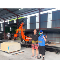 Robot de fraisage 6 axes pour moules de yachts et navires avec moteur et boîte de vitesses pour mousse polystyrène grande taille 16m 18m, contrôle UnionTech KUKA