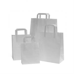 KUAIMA 26*12*33cm Vente en gros Sac en papier kraft à poignée plate biodégradable pour l'emballage d'épicerie Décoration de fête - Product Image 5