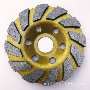Disque de meulage diamanté en forme de coupelle 100 mm, diamètre intérieur 22,2 mm, grossier, pour béton, pierre, marbre, meuleuse d'angle, épaisseur 3/8, 1 face - Product Image 4