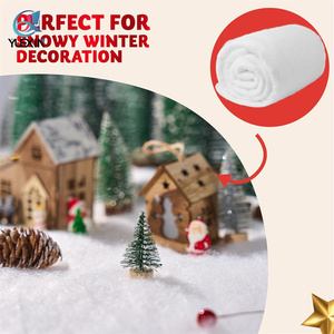 Paquete de 3 3 mantas de nieve esponjosas artificiales de 8 pies para árboles de vacaciones de Navidad y creaciones artesanales nevadas - Product Image 4