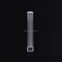 Tube carré acrylique transparent nervuré 30x30mm, profil cannelé en PMMA transparent pour éclairage LED décoratif et affichage d'aquariums