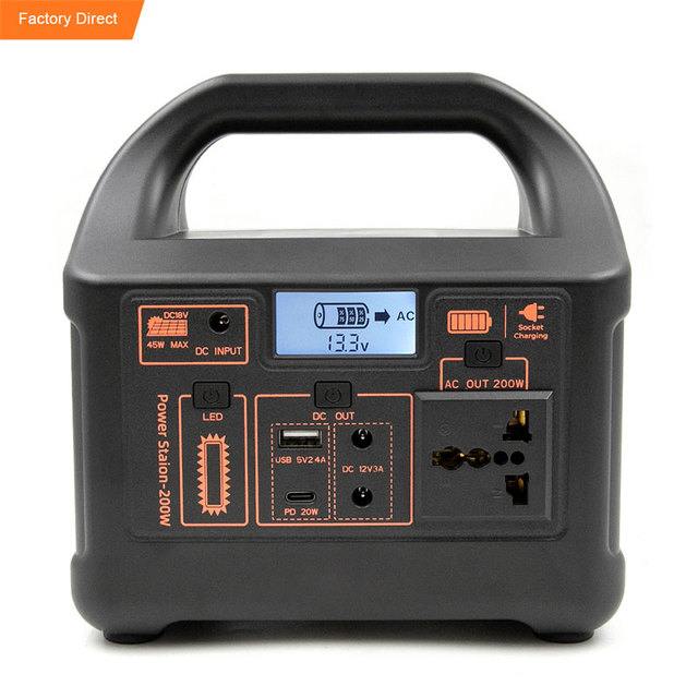 OEM Wholesale 200W Small Silent Outdoor Portable Energy Backup Power Supply Solar Generator Electric Power Station for Camping