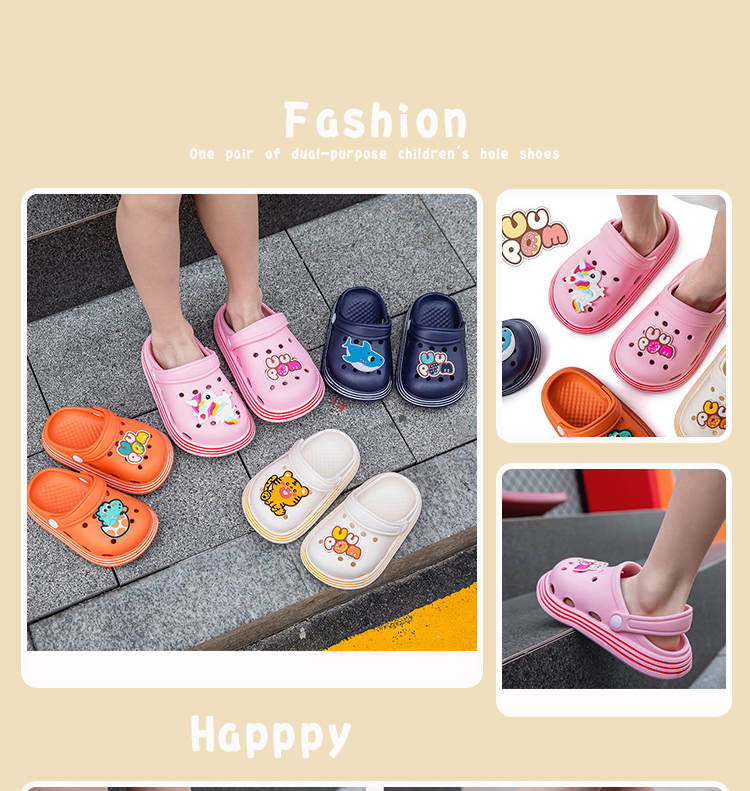 Cute Cartoons Kids Clogs Summer Garden Beach Slippers Sandals Children Hole Shoes