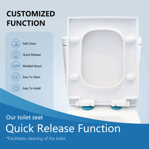 Asiento de Inodoro Cuadrado Moderno Estilo Americano, <span class=keywords><strong>Tapa</strong></span> de Inodoro <span class=keywords><strong>Universal</strong></span> de Urea Formaldehído con Color Personalizado para Baño Moderno - Product Image 3