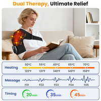 Ceinture de massage vibrante rechargeable à quatre moteurs pour les épaules, soulagement des douleurs articulaires, coussin chauffant sans fil pour les épaules avec fonction massage