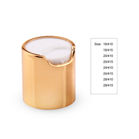 Capuchons en plastique à disque 24/410 24/415, Capuchon à rabat personnalisé en plastique en aluminium Superior Do Disco, Capuchon supérieur à disque en plastique doré en aluminium de 18mm