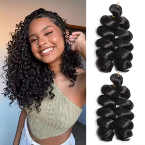 Venta al por Mayor de Cabello de Crochet para Mujer, 10 Pulgadas, 150g, 1 Tira/Paquete, Materiales de Fibra de Alta Temperatura, <span class=keywords><strong>Rizos</strong></span> Sueltos Franceses - Product Image 1