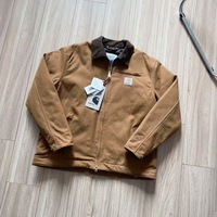 Blouson bomber court en toile kaki 100 % coton, coupe ajustée, style japonais, avec fermeture éclair, coupe-vent, col vintage, modèle J01 transfrontalier