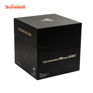 <span class=keywords><strong>Coffret</strong></span> cadeau personnalisé de bouteilles et verres à liqueur de <span class=keywords><strong>Gin</strong></span> et <span class=keywords><strong>Tonic</strong></span> de haute qualité Boîte en papier rigide cubique d'emballage - Product Image 4