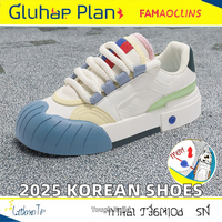 2025 Style coréen INS chaussures de sport décontractées pour étudiantes blanc semelle épaisse à lacets E801 automne marée tendance de la mode