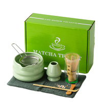 Kingze OEM ODM, outils de cérémonie du matcha japonais modernes et luxueux en porcelaine, écologiques, 4 à 7 pièces, kit de préparation du thé matcha pour cadeaux