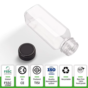 Botella de Plástico PET Cuadrada de Grado Alimenticio de 100ml, 250ml, 350ml, 400ml, 500ml en Stock, Botella para Bebidas, Envase para Bebidas - Product Image 2