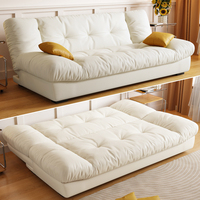 Sofá Cama Plegable Ajustable de Madera Maciza Moderna para Apartamentos Pequeños, Muebles para el Hogar y la Sala de Estar