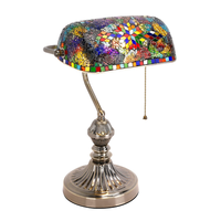 Lampe de bureau style Tiffany en verre teinté, lampe de table pour la lecture, le travail et la décoration de la maison