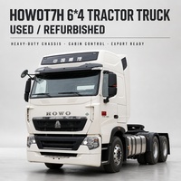 Camion tracteur HOWO TH7 6x4 500HP d'occasion de qualité supérieure avec quinquième essieu robuste pour le transport de remorques, camion benne HOWO