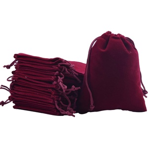 Wholesale Custom Luxury Logo <b>Small</b> Velvet Drawstring Bag Hot Sale Phone <b>Purse</b> Makeup Toiletry Storage Silk Screen Bag - Product Image 1