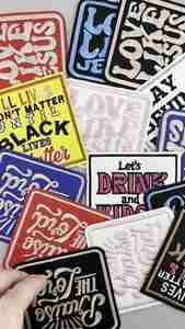 Square Iron-On Personalized Embroidered love Like Jesus Patches for Clothes <b>Hat</b> <b>Bag</b> Decoration - Product Image 2