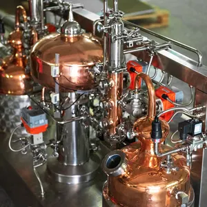 Fully automatic 10 Liters double pots red copper alcohol liquor still distiller