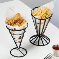 Support de cônes à frites et glace en fil métallique, pièces, présentoir de nourriture, accessoire de collation