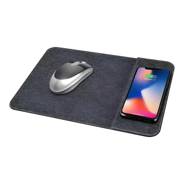 Rubber Wireless Charging Laptop Mouse Pad with Wrist Rest Foldable Eco-friendly Scratch Proof 220x300mm Custom in Stock