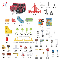 Mainan Pembangun Rel Magnetik Chengji 3D Rail Cube Kereta Listrik 180PCS Mainan Rel Kereta Magnetik Listrik dengan Lampu dan Musik untuk Anak-anak
