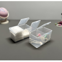 Boîte en plastique avec deux couvercles à 4 compartiments pour ranger les accessoires de maquillage, les coton-tiges, les faux cils, les petits accessoires, transparente et réutilisable