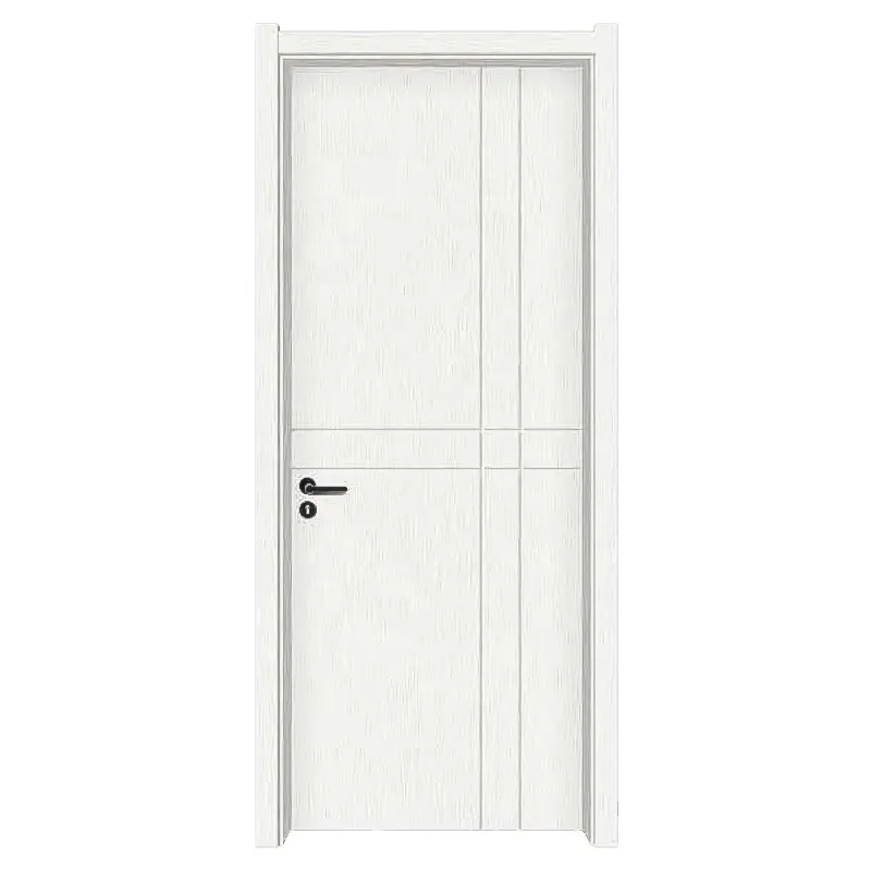 Горячая распродажа, белая загрунтованная формованная HDF кожа меламиновая деревянная дверь для внутренней комнаты с простым дизайном