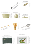Ensemble de café matcha minimaliste et écologique de 10 pièces avec logo personnalisé, bol à matcha japonais, fouet en bambou, céramique, OEM