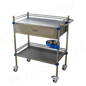 Ziekenhuis Medische Roestvrijstalen Noodbehandeling <span class=keywords><strong>Trolley</strong></span> Met Laden - Product Image 3