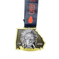 Médaille de karaté et de gymnastique plaquée argent en alliage de zinc avec émail, trophée de marathon, offre spéciale