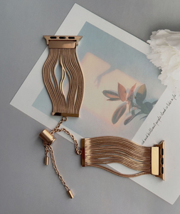 BEEFLYPOWER Bracelets de montre en acier inoxydable avec pampilles métalliques 41mm 40mm 46mm 49mm Pulseira pour <span class=keywords><strong>Apple</strong></span> Iwatch 11 10 9 8 <span class=keywords><strong>7</strong></span> - Product Image 2