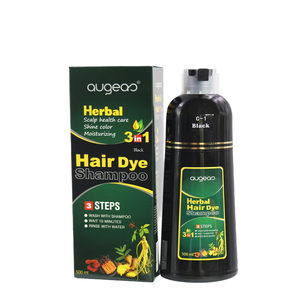 Shampoo Colorante per <span class=keywords><strong>Capelli</strong></span> Nero 3 in 1 Senza <span class=keywords><strong>Ammoniaca</strong></span>, <span class=keywords><strong>Tinta</strong></span> Permanente a Base di Erbe, Prodotti per <span class=keywords><strong>Capelli</strong></span> OEM Augeas - Product Image 1