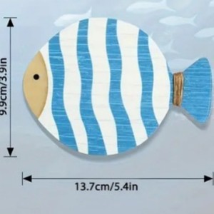 Wooden Fish Coaster 7.2x2.4x1.3cm Cartoon Design Durable <b>Table</b> Mat For Drink <b>Protection</b> - Product Image 3