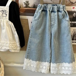 Girls Jeans Harem Pants Solid Color Cotton Kids Spring Autumn Wear Blue Jean Style Childrens Pants - Product Image 2