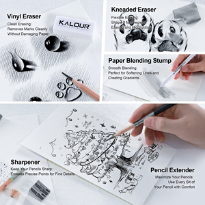 Offre Spéciale KALOUR nouveau produit 25 pièces <span class=keywords><strong>crayon</strong></span> <span class=keywords><strong>Graphite</strong></span> croquis <span class=keywords><strong>crayon</strong></span> et <span class=keywords><strong>crayon</strong></span> <span class=keywords><strong>Graphite</strong></span> mat <span class=keywords><strong>dessin</strong></span> ensemble dans une boîte en papier - Product Image 5