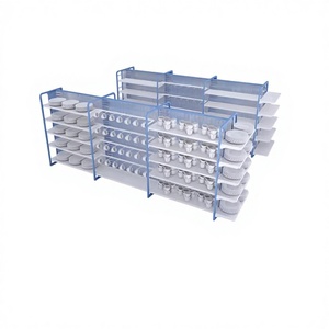 Étagère de présentation en métal bleu pour les magasins d'animaux, les chaînes de magasins et les boutiques - De nombreux trésors - Product Image 1