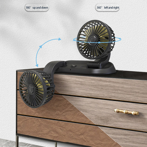 Ventilador de coche de 24V/12V, ventilador de refrigeración de verano ajustable de doble cabeza, 360 grados, poco ruido, accesorios de viento fuertes - Product Image 4