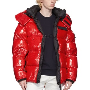 Chaqueta de Plumón para Hombre, Roja, Cálida, Cortavientos, con Cuello Acolchado, Relleno de Plumón, Nylon Ripstop - Product Image 3