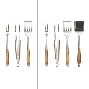 <b>BBQ</b> Grilling Tools Set Wooden Handle Stainless Steel <b>BBQ</b> Grill Accessories Outdoor Accessories Barbecue Tools Set - Product Image 2
