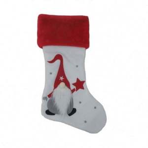 Nouvel Arrivage Chaussettes de Noël en Peluche avec Broderie Poupée Sans Visage Sac Cadeau Bonbons Vente en Gros Chaussettes de Noël - Product Image 1