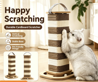 Griffoir pour chat résistant à l'usure, sans perte de fibres, en carton ondulé épais haute densité, avec noyau remplaçable, colonne griffoir durable pour chat