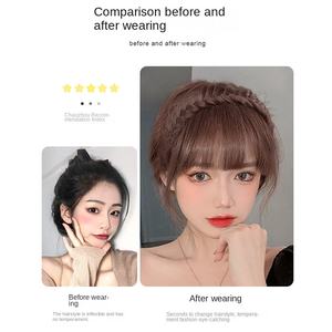 <span class=keywords><strong>Flequillo</strong></span> de Tela para el Cabello, Trenzado, con Aro, Trenza de Espina de Pescado, de una Sola Pieza, Natural, sin Costuras, de Fibra Sintética, <span class=keywords><strong>Flequillo</strong></span> <span class=keywords><strong>Postizo</strong></span> - Product Image 2