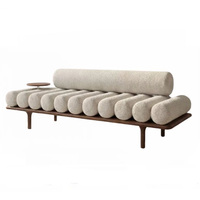 Banc ottoman rectangulaire moderne en tissu, tabouret de design contemporain, long banc pour salon, hôtel, appartement