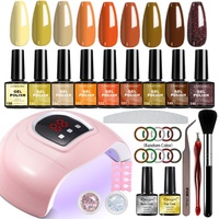 Kit d'outils de manucure Séchoir à lampe LED UV avec 2 vernis à ongles en gel Soak Off Vernis Perceuse à ongles électrique Nail Art Set